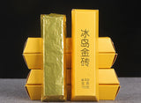 150g Golden BarIceland Gold Brick Puerh Raw Brick Tea Mengku Gold Leaf Flower