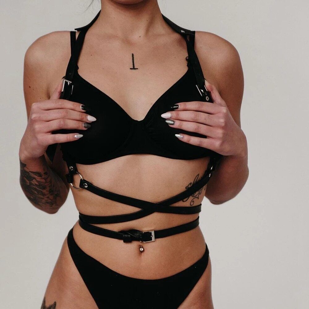 Leather Harness Bra Belt Sexy Toy Exotic Accessories BDSM Bondage Gear –