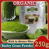 Barley Grass Powder 100% Pure & Organic Organic Barley Grass Powder Pure Organic Barley for Women and Men 250g Pure, Kosher, Vegan, Bulk. Good Source of Fiber, Protein. Great for Juices