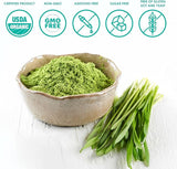 Barley Grass Powder Original 100% Pure And Organic Green Tea Barley Grass Powdered Drink Contains Iron Vitamin C, & Vitamin E – Non-GMO