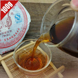 100g Long Yu Ripe Puerh Tea Yunnan Puer Cake Aged Aroma Mellow Taste