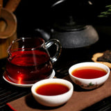 Menghai Heaven Earth Bulang Aged Rhythm Pu-erh Tea Cake Aged Ripe Puer Tea 357g