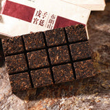 Ecology Ripe Puer Tea Brick Yunnan Bulang Mountain Gold Bud Puerh Tea Palace 80g