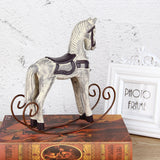 Modern Europe Style Trojan Horse Statue Wedding Decor Wood Horse Retro Home Decoration Accessories Rocking Horse Ornament Gifts