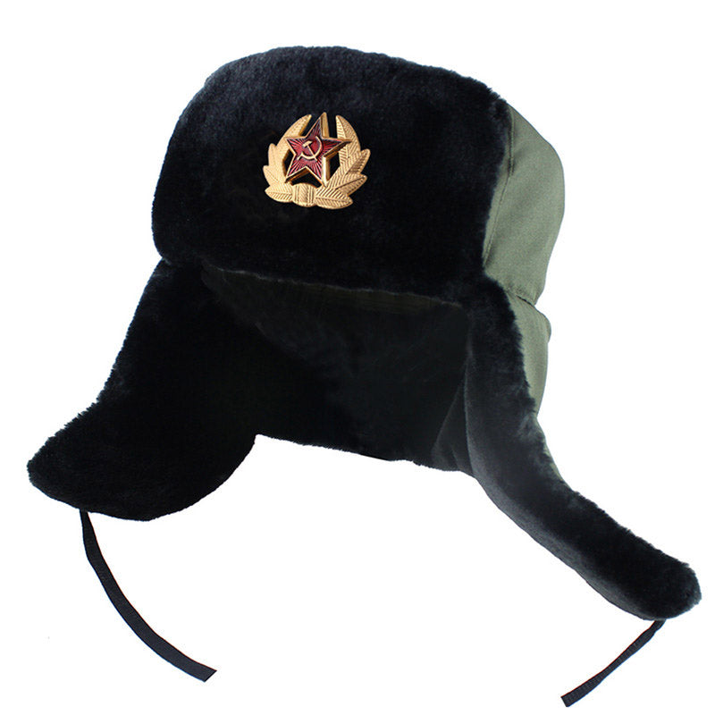 NEW Men Rabbit FUR Trapper hat Snow Caps Ushanka Russian style hat