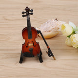 New Mini Violin Upgraded Version With Support Miniature Wooden Musical Instruments Collection Decorative Ornaments Model