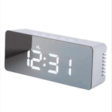 LED Mirror Alarm Clock Digital Snooze Table Clock Wake Up Light Electronic Large Time Temperature Display Home Decoration Clock