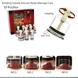 10pc/box Rotating Handle Vacuum Body Massage Suction cans  Enhancer Anti Cellulite Chinese Acupuncture Vacuum Cupping Cups