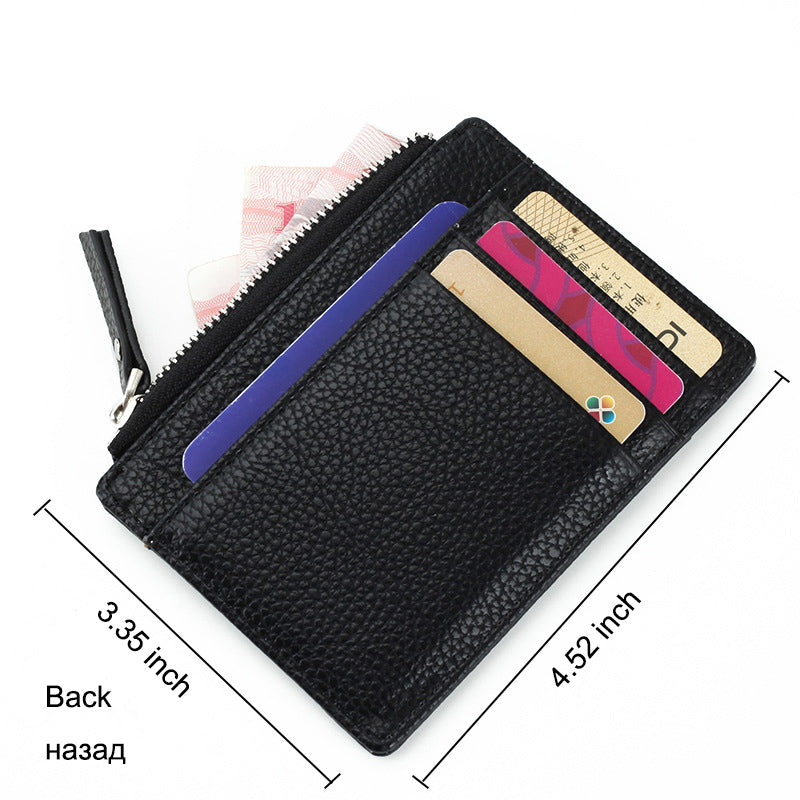 1 Pc Mini Card Holder for Women Zipper Business Card Case Slim
