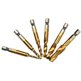 Hand Tap Drill Bits HSS 4341 Screw Spiral Point Thread M3 M4 M5 M6 M8 M10 Metalworking Hex Shank Machine Taps Kit Metric Plug