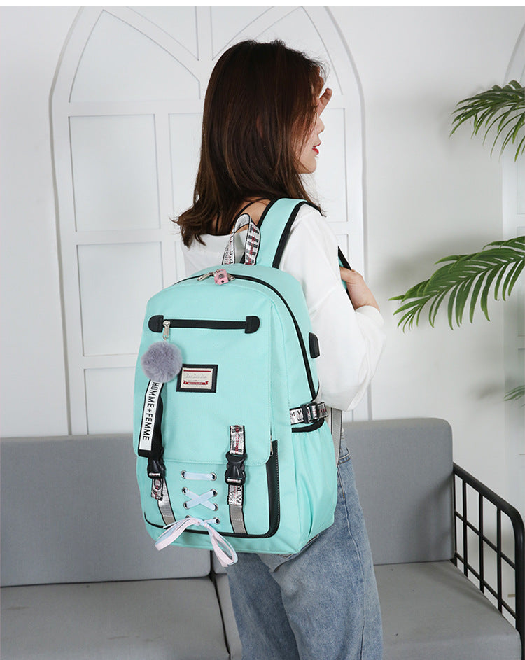 Large School Bags for Teenage Girls Usb with Lock Anti Theft Backpack Women  Book Bag Big High School Bag Youth Backpack