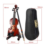 New Mini Violin Upgraded Version With Support Miniature Wooden Musical Instruments Collection Decorative Ornaments Model