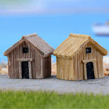 Wooden House Miniature figures decorative fairy garden animal statue Home Desktop Gift Moss ornaments resin craft TNB081