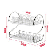 Kitchen stainless steel sink drain rack kitchen shelf DIY dishes cutlery dry drain rack 2 layer storage rack pantry organizer