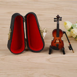 New Mini Violin Upgraded Version With Support Miniature Wooden Musical Instruments Collection Decorative Ornaments Model