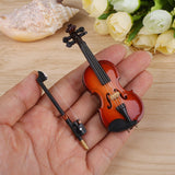 New Mini Violin Upgraded Version With Support Miniature Wooden Musical Instruments Collection Decorative Ornaments Model