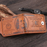 Retro Men's Wallet 3D Dollar Print Credit ID Card Holder Wallet Male Coin Purse Multi Pocket Portfel New Carteira Portomonee