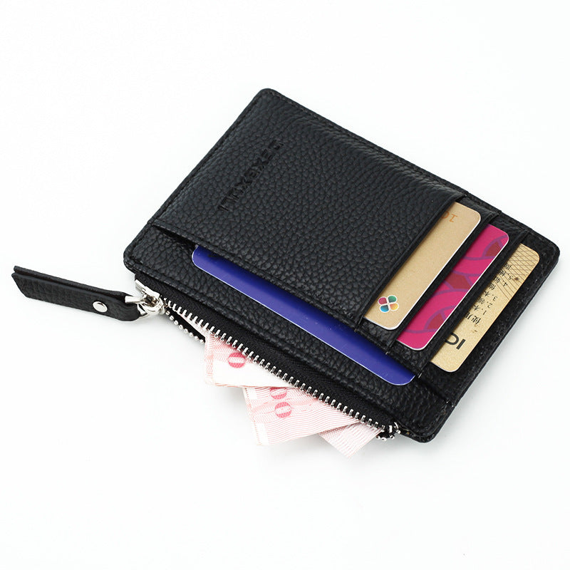 Wholesale Unisex Plaid PU Leather Zipper Card Holders
