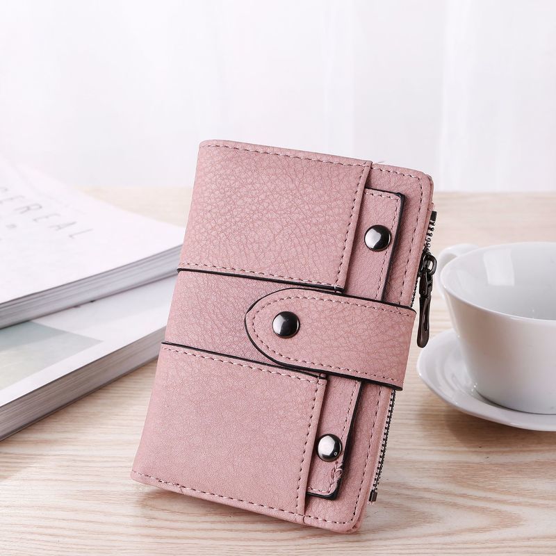 Womens Leather Small Mini Wallet Card Key Holder Zip Coin Purse