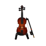 New Mini Violin Upgraded Version With Support Miniature Wooden Musical Instruments Collection Decorative Ornaments Model