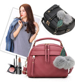 Fashion Women Handbag PU Leather Women Messenger Bags Shoulder Crossbody Bags With Ball Toy Bolsa Female Party Handbags New