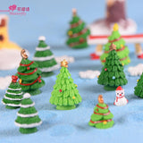 one piece Christmas Tree Miniature Figurine Mini Christmas Decoration For Home Kawaii Diy Fairy Garden Ornaments Resin Craft