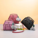 Fashion Women Handbag PU Leather Women Messenger Bags Shoulder Crossbody Bags With Ball Toy Bolsa Female Party Handbags New