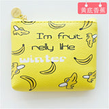 Summer New Brand Leather Purses Small Fresh Casual PU Coin Wallet Lady Fashion Fruits Pattern Cartoon Dollar Money Bag