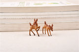 2pcs/Lot Artificial Mini Sika Deer Giraffe Fairy Garden Miniatures Gnomes Moss Terrariums Resin Crafts Figurines Home Decoration