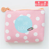 Summer New Brand Leather Purses Small Fresh Casual PU Coin Wallet Lady Fashion Fruits Pattern Cartoon Dollar Money Bag