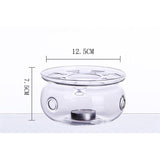 Heat-Resisting Teapot Warmer Base Clear Borosilicate Glass Round Insulation Tealight Portable Teapot Holder Tea Accessories