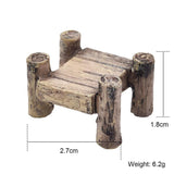 3pcs/Set Wooden Bridge Miniatures Fairy Figurines Resin Bonsai Micro Landscape DIY Crafts Fairy Garden Decoration