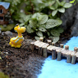 3pcs/Set Wooden Bridge Miniatures Fairy Figurines Resin Bonsai Micro Landscape DIY Crafts Fairy Garden Decoration