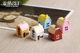 3pcs/lot multiple colour country house Chinese house Moss micro landscape decoration Decorative material accessories