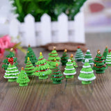 one piece Christmas Tree Miniature Figurine Mini Christmas Decoration For Home Kawaii Diy Fairy Garden Ornaments Resin Craft