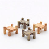 3pcs/Set Wooden Bridge Miniatures Fairy Figurines Resin Bonsai Micro Landscape DIY Crafts Fairy Garden Decoration