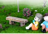 1pc long wood Bench Miniature Figurine Fairy Garden DIY Accessories Doll House Decoration cartoon animal models plastic girl toy