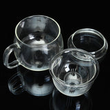 High Quality Durable 3 in 1 Set 320ml Clear Heat Resistant Tea Coffee Cup with Tea Infuser Filter Lid Use for Home Office