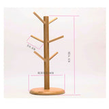 6 hook peg wooden Hanging Tea Cup Coffee Mug Tree Rack Holder Kitchen Storage 18x35cm