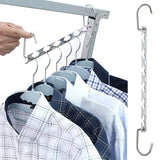 1Pcs 37cm Multifunctional Space Saving Metal Hangers with Hook Magic 6 Hole Clothes Closet Organizer Iron Clothes Drying Rack