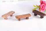 1pc long wood Bench Miniature Figurine Fairy Garden DIY Accessories Doll House Decoration cartoon animal models plastic girl toy