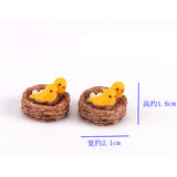 New Mini nest with birds fairy garden miniatures gnomes moss terrariums resin crafts figurines for home decoration accessories