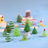 one piece Christmas Tree Miniature Figurine Mini Christmas Decoration For Home Kawaii Diy Fairy Garden Ornaments Resin Craft