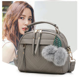 Fashion Women Handbag PU Leather Women Messenger Bags Shoulder Crossbody Bags With Ball Toy Bolsa Female Party Handbags New