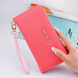 Women Wallets Leather Coin Purse Female Long Wallet Wristlet Zipper Card Holder Purse Female Fashion Clutch New Clamp For Money