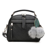 Fashion Women Handbag PU Leather Women Messenger Bags Shoulder Crossbody Bags With Ball Toy Bolsa Female Party Handbags New