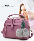 Fashion Women Handbag PU Leather Women Messenger Bags Shoulder Crossbody Bags With Ball Toy Bolsa Female Party Handbags New