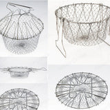 Stainless Steel 1 pc Frying Basket Foldable Fry Basket Steam Rinse Strain Basket Mesh Basket Strainer Net Cooking Tool