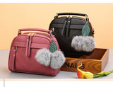 Fashion Women Handbag PU Leather Women Messenger Bags Shoulder Crossbody Bags With Ball Toy Bolsa Female Party Handbags New