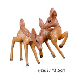 2pcs/Lot Artificial Mini Sika Deer Giraffe Fairy Garden Miniatures Gnomes Moss Terrariums Resin Crafts Figurines Home Decoration